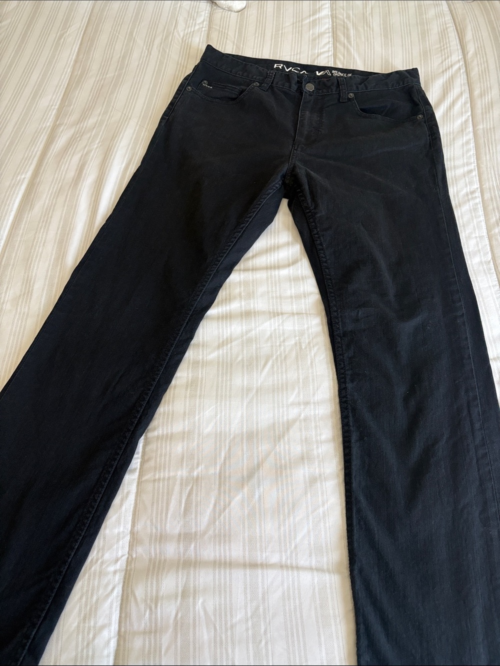 RVCA Men's Black Straight Jeans - Minimal Five-Pocket Design